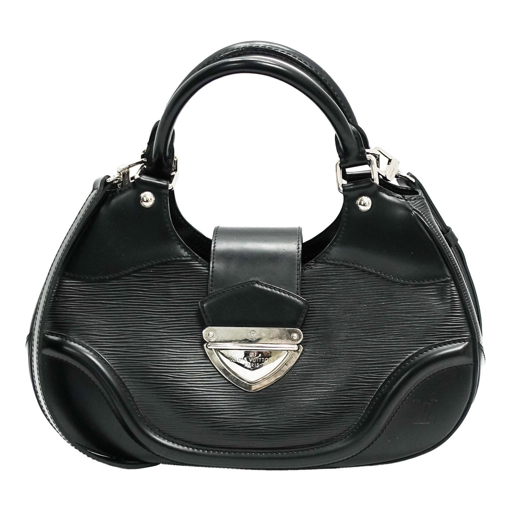 LOUIS VUITTON Montaigne Clutch Epi Noir Shoulder Bag