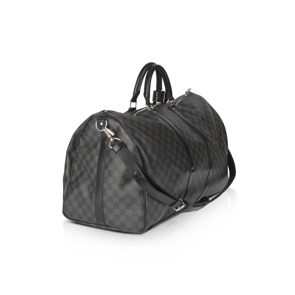 Louis Vuitton Keepall Bandouliere Damier Graphite Alps 55 Black/Grey in  Coated Canvas/Leather with Palladium - US
