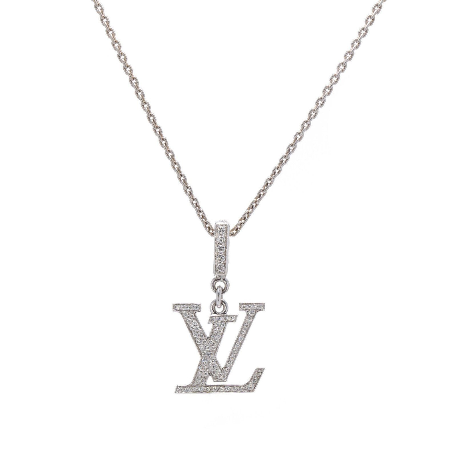 Louis Vuitton Diamond LV Pendant Necklace– Oliver Jewellery