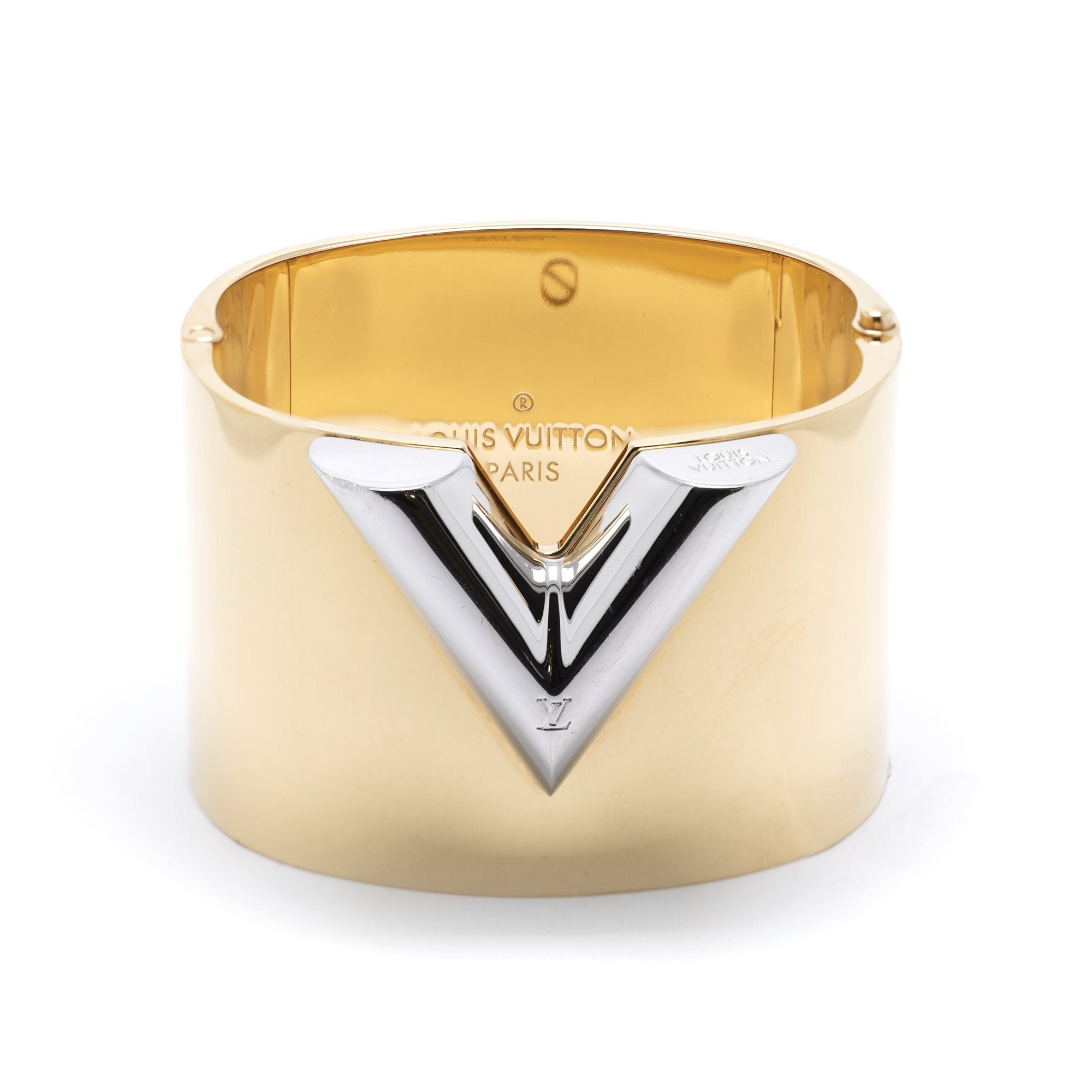 Louis Vuitton Goldtone Metal and Faux Pearl Bracelet - Yoogi's Closet