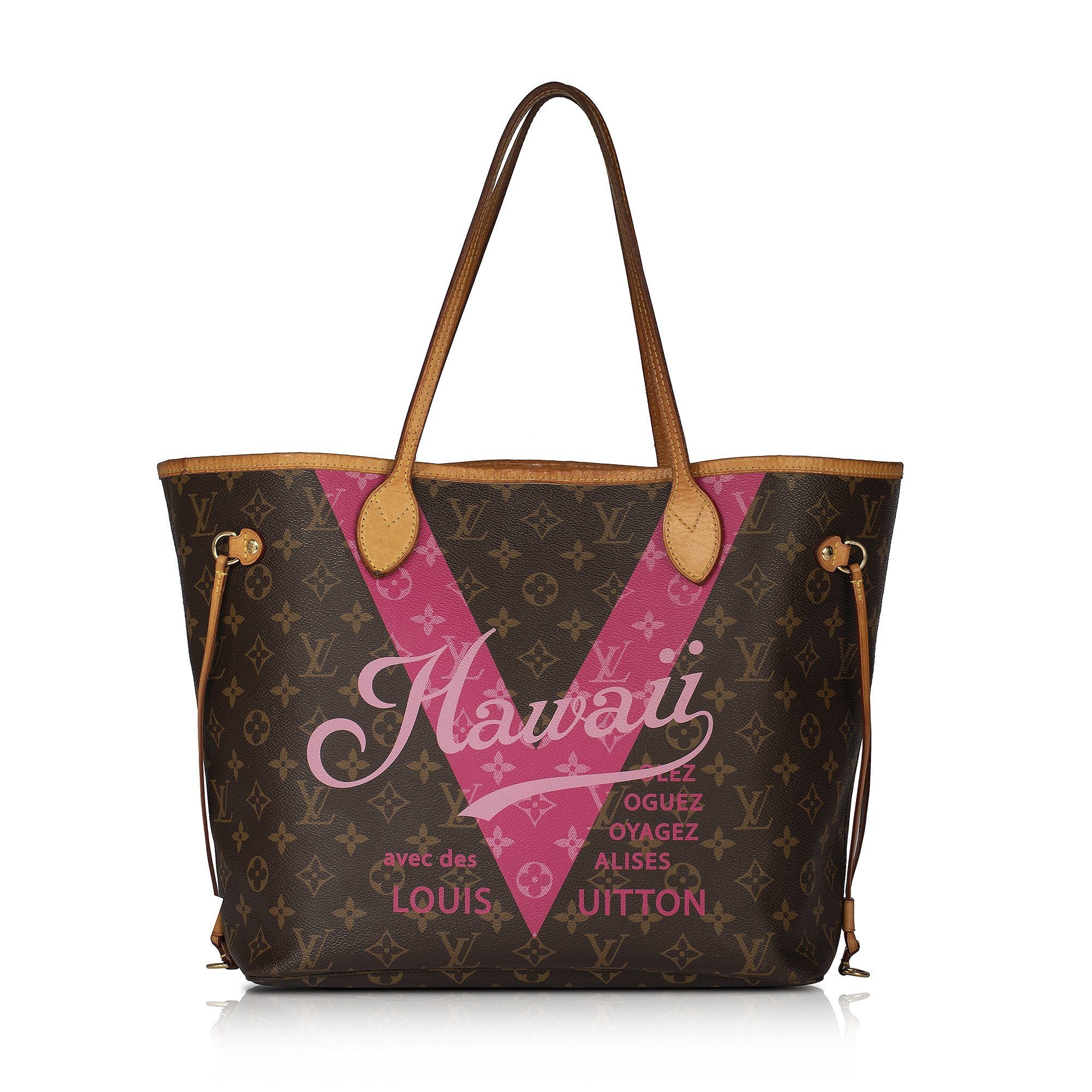 Louis Vuitton Limited Edition Monogram Hawaii Pink Neverfull MM with P– Oliver Jewellery