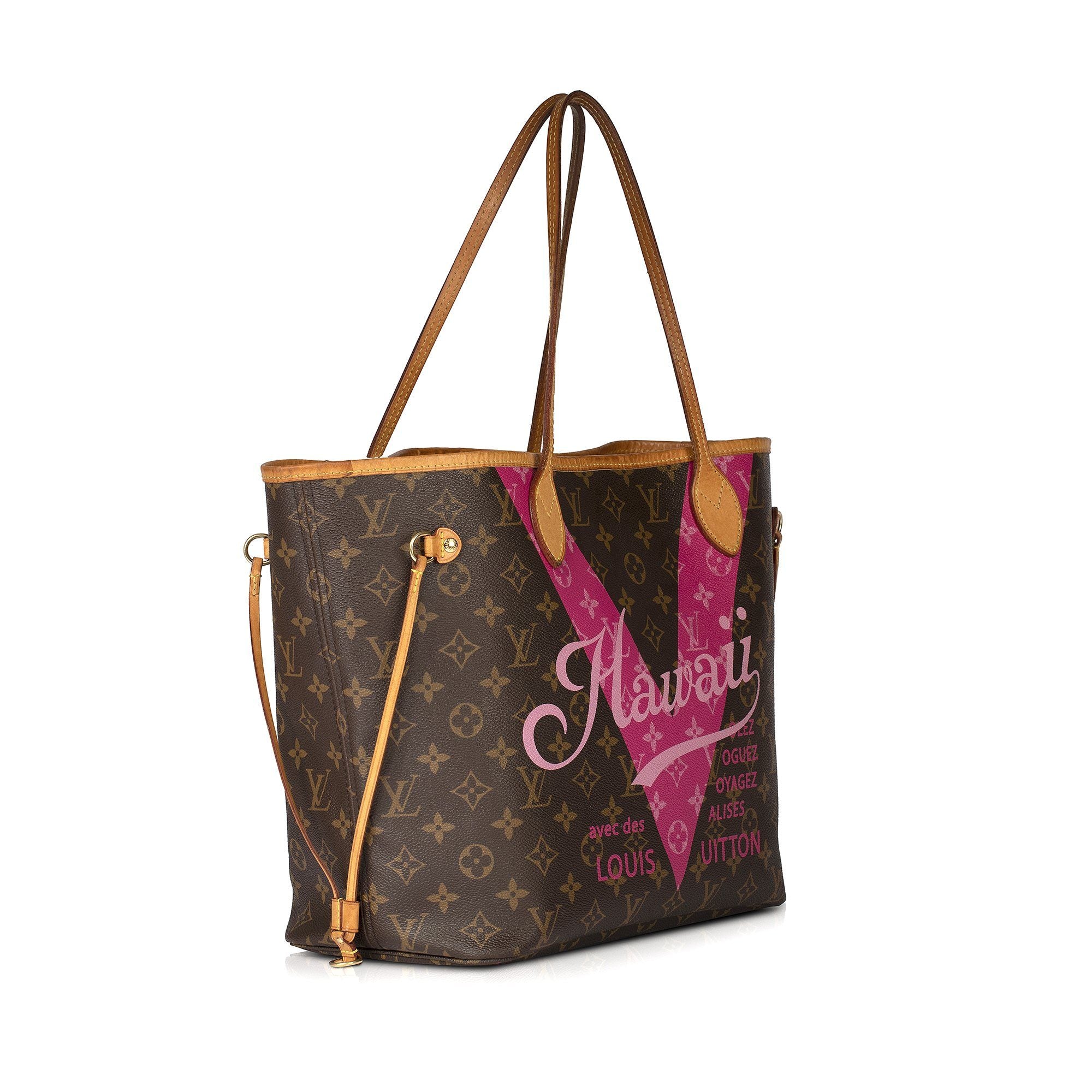 Louis Vuitton Limited Edition Monogram Hawaii Pink Neverfull MM with P– Oliver Jewellery