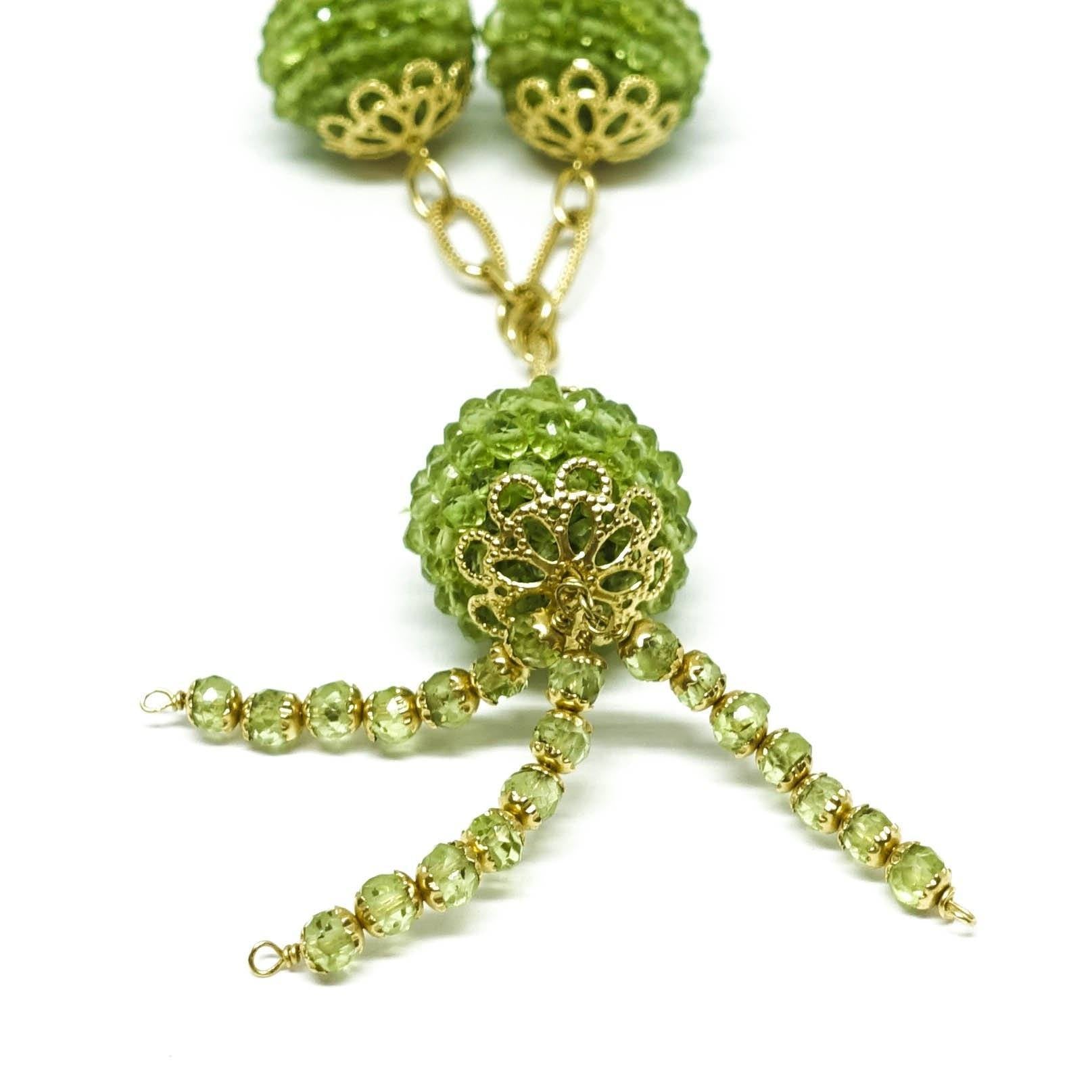 Peridot Bead Lariat Necklace– Oliver Jewellery