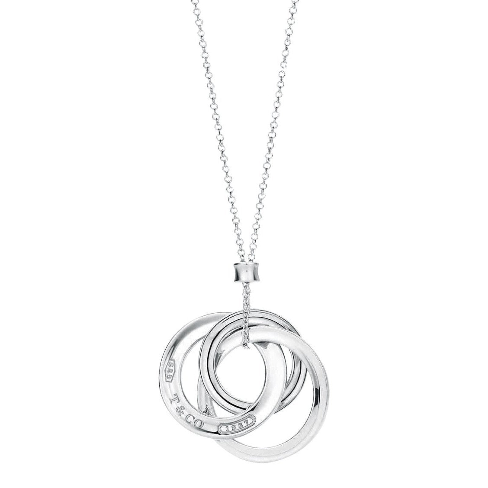 Tiffany And Co 1837 Interlocking Circles Pendant Necklace In Sterling S