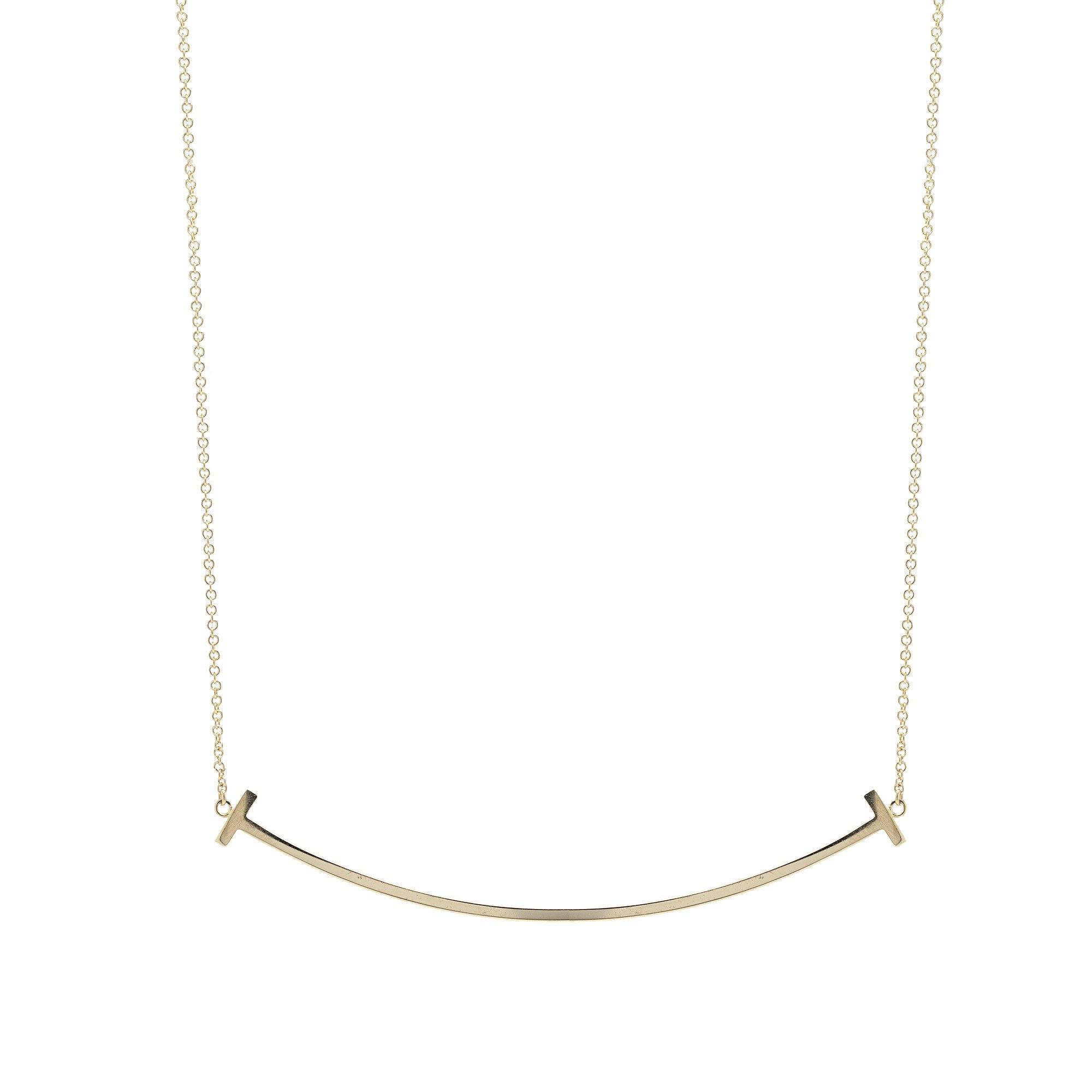 Tiffany & Co. 18k Gold T Smile Pendant Necklace– Oliver Jewellery