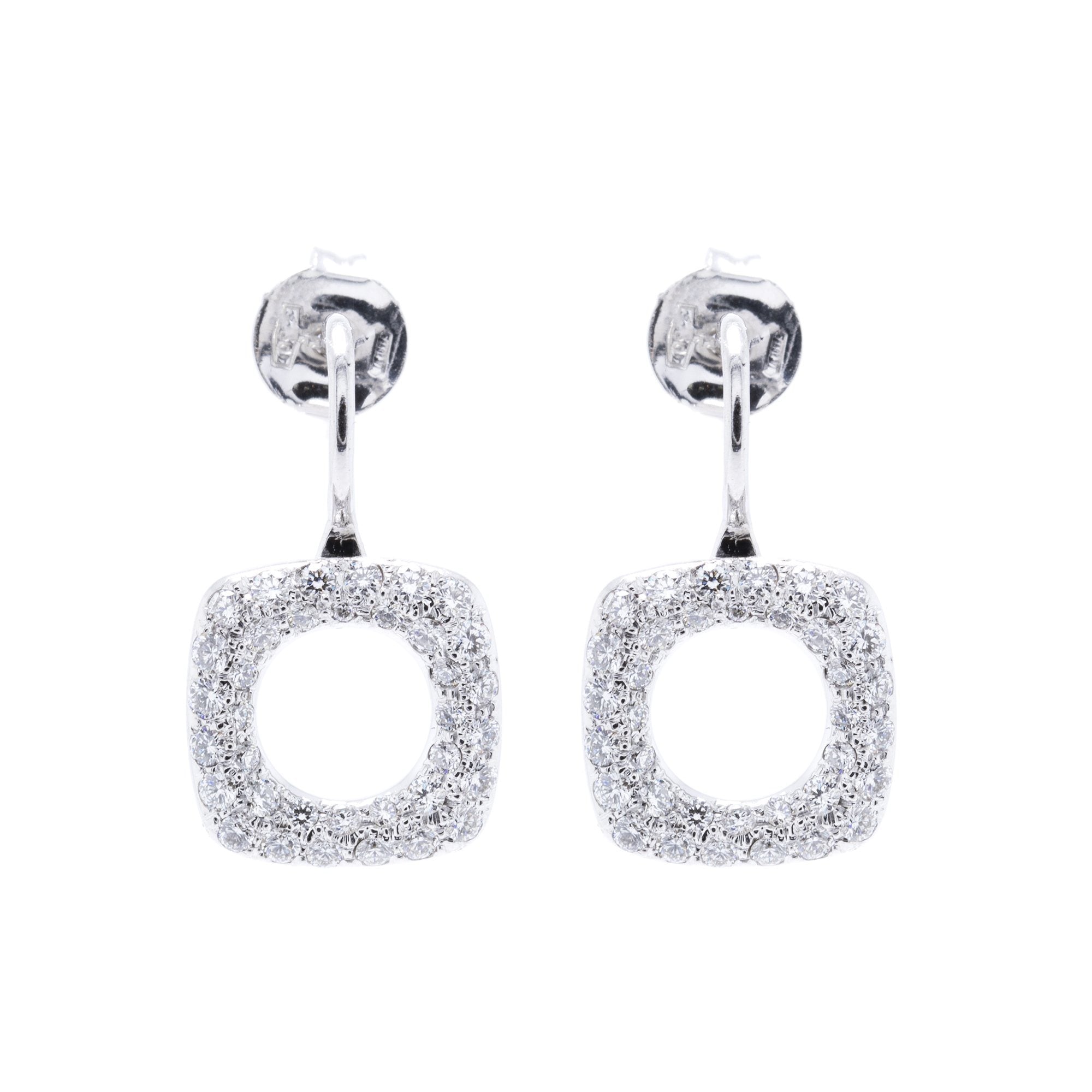 Tiffany & Co. 18k White Gold Diamond Cushion Drop Earrings– Oliver ...