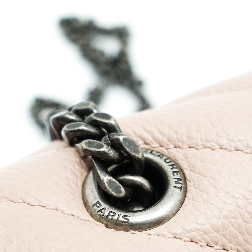 YSL Pink Wallet Baby Chain Matelasse Chevron Monogram Crossbody Bag– Oliver Jewellery