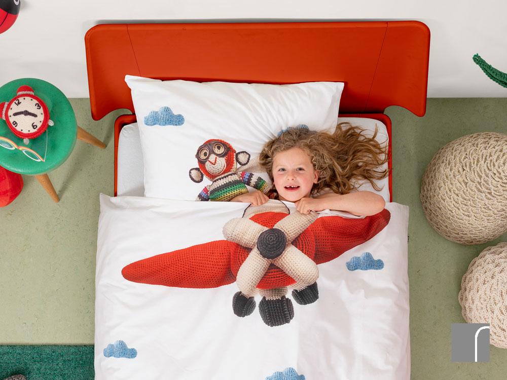 Snurk Airplane Monkey Bedding Set | Kids Double Duvet ...