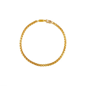 24K Gold Flat Curb Chain Bracelet