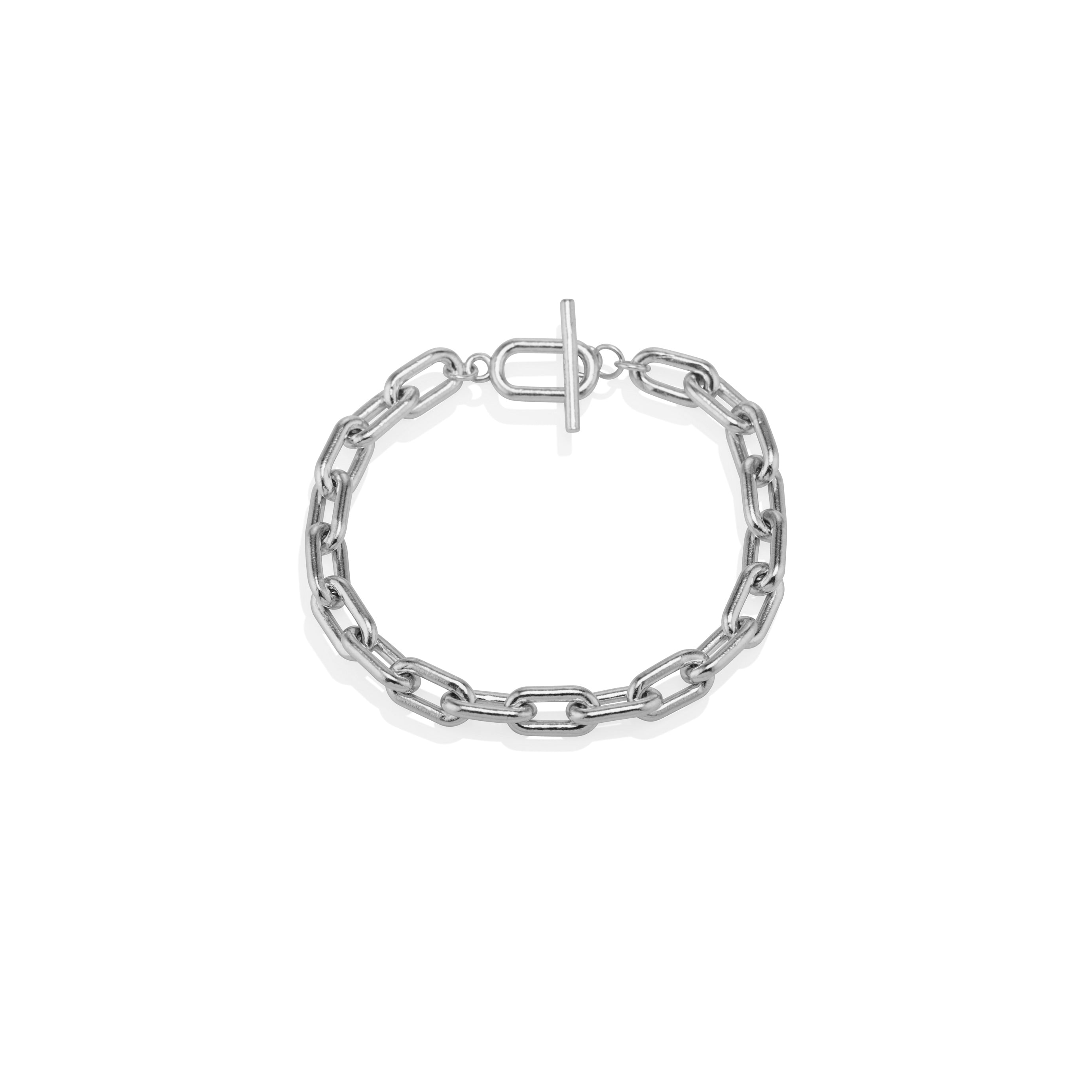 Mini Linear Link Chain Bracelet - M (8) / 24K Platinum
