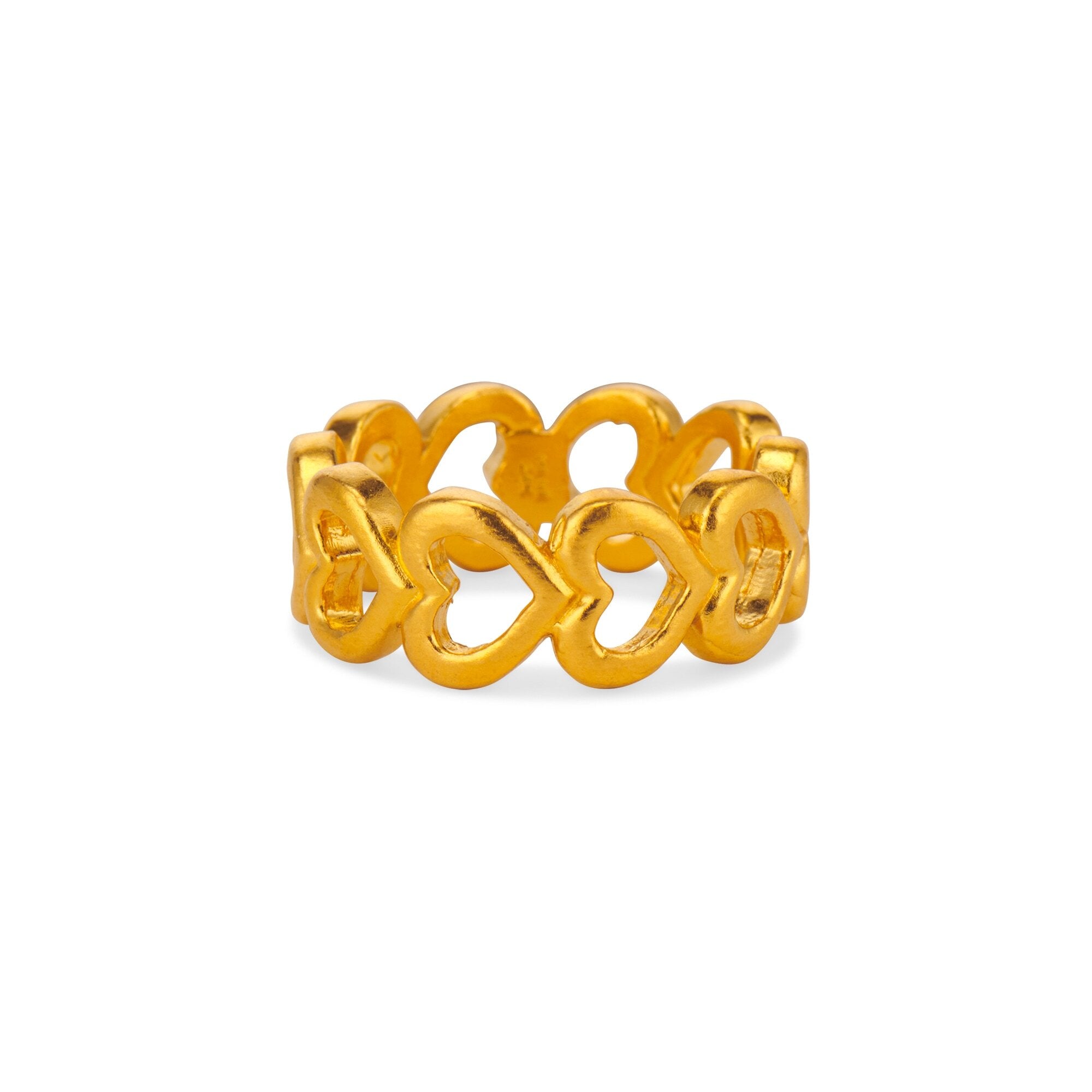 Heart Link Ring 5 / 24K Gold