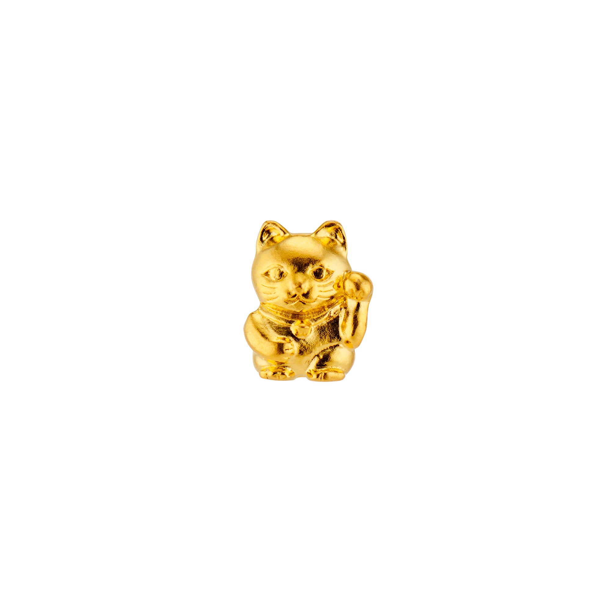Lucky Cat Charm - 24K Gold