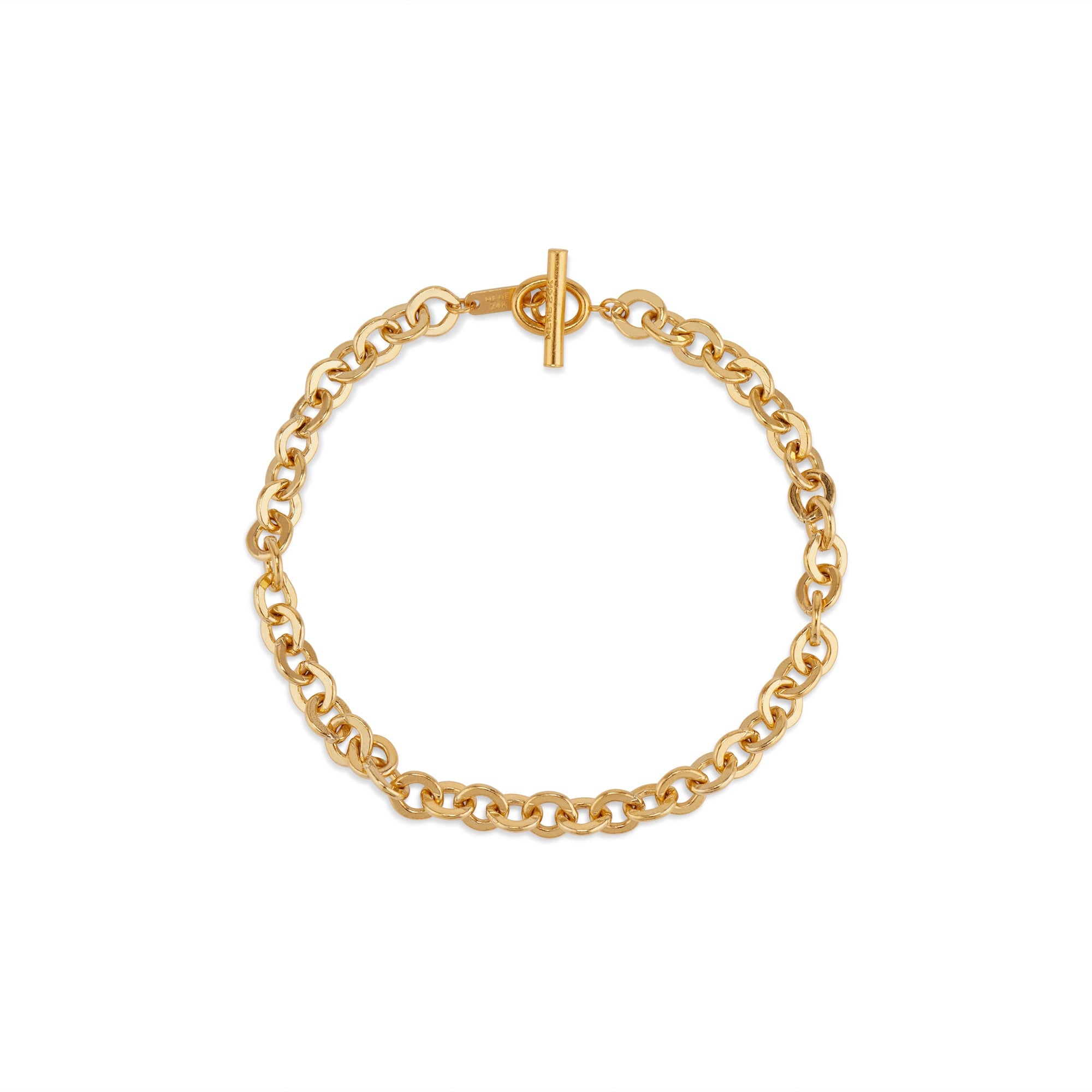 Heavy Cable Chain Bracelet - M (7.5) / 24K Gold