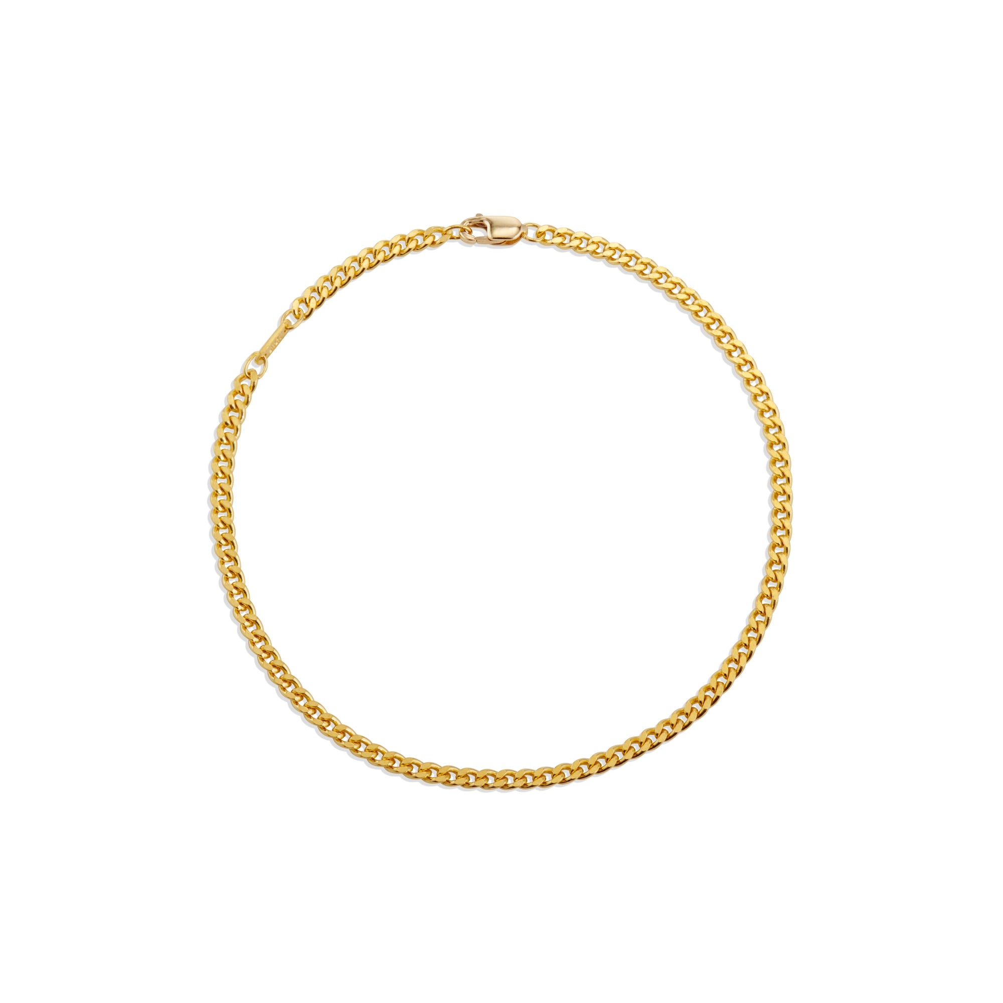 24K Gold Flat Curb Chain Bracelet