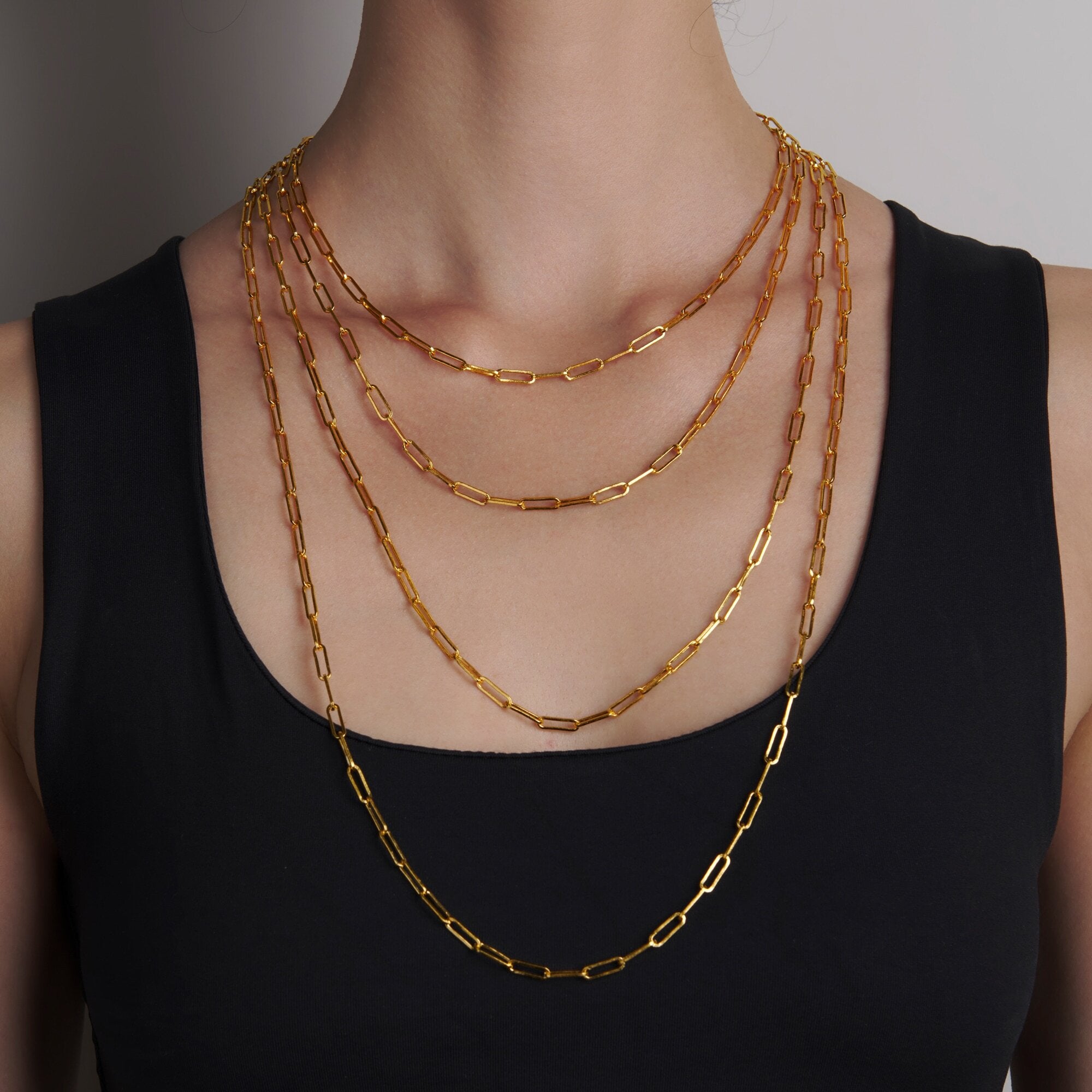 5mm Gold Plated Paperclip Chain Stainless Steel Necklace for Women Gift for  Women TSN103G - Etsy