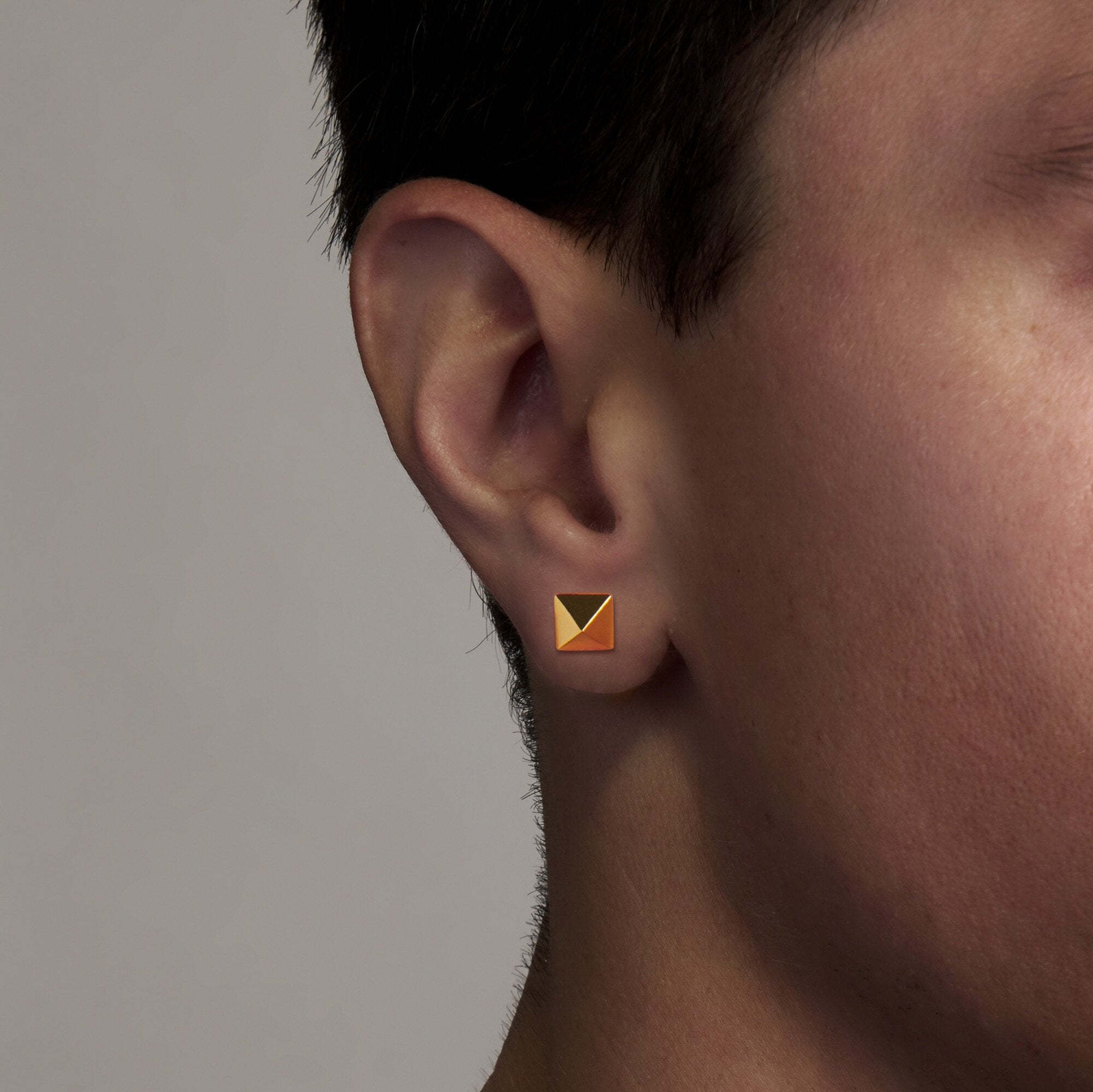 Buy 14k Gold Pyramid Stud Earrings Online in India  Etsy