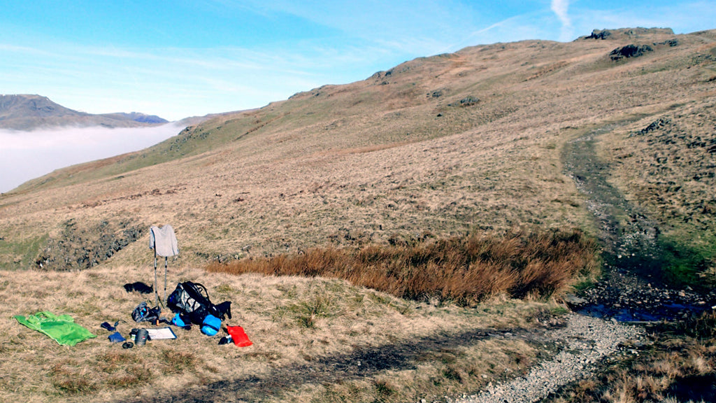 Drying gear on the trail