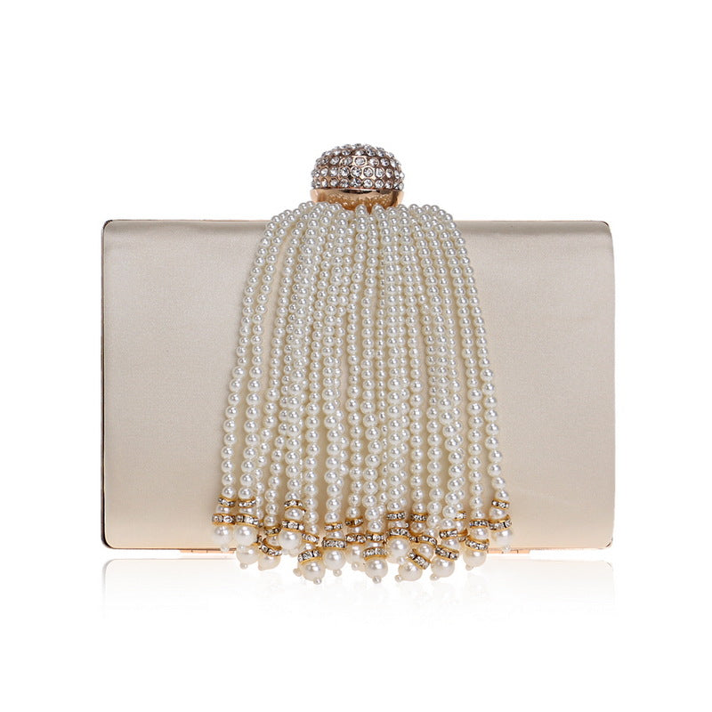 gold pearl clutch bag