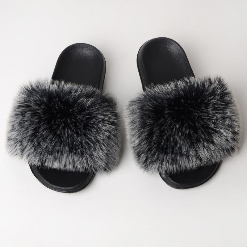 white fuzzy slides