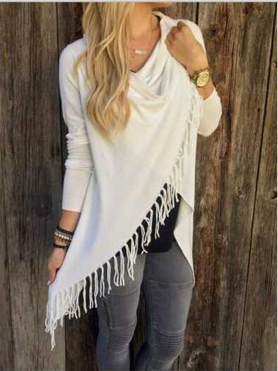 fringe wrap sweater