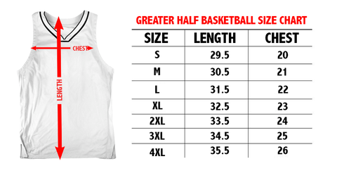 Basketball Uniform Size Chart