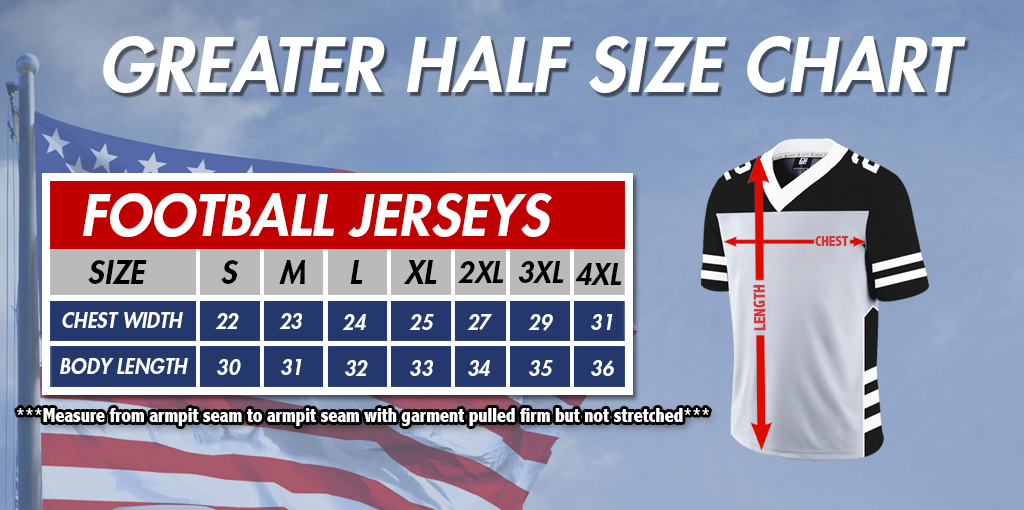 football jerseys sizes