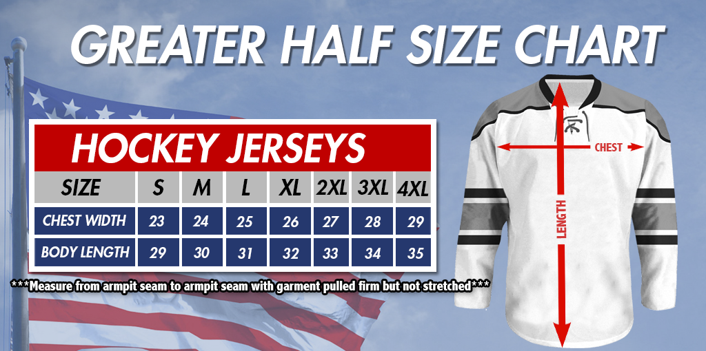 Youth Large Hockey Jersey Size Chart