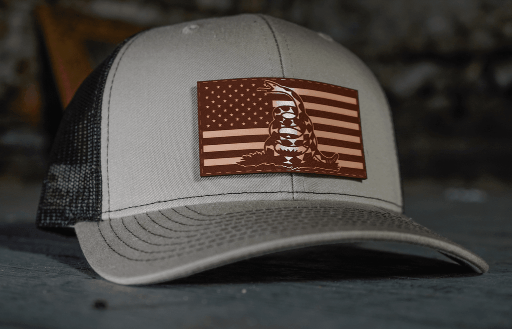 Don't Tread On Me/American Flag Leather Patch Hat– Greater Half
