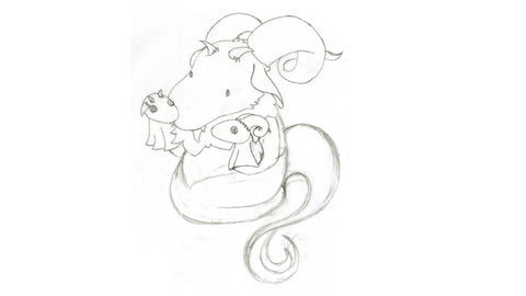 gotricorn character design sketch 2