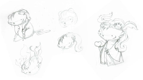 Geovirig character design sketches
