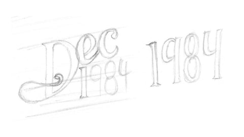 hand lettering dates dec 1984