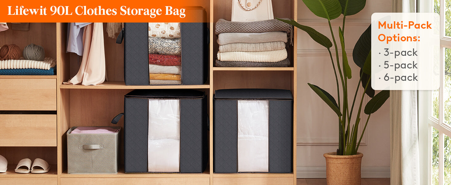 Lifewit Large Storage Bags Organizer for Clothes,