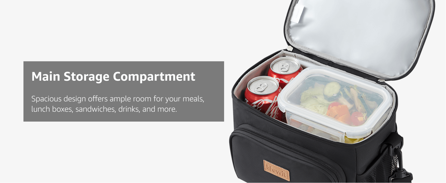 Lifewit 7L Dual Compartment Insulated Lunch Bag {GREY} – Armdeot Interiors