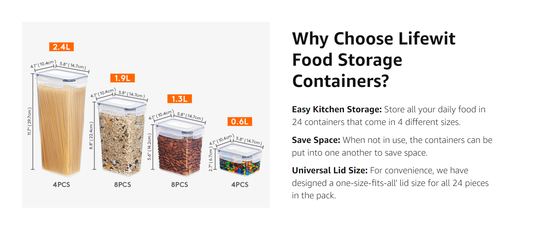 Extra Large Airtight Food Storage Containers - Lifewit – Lifewitstore