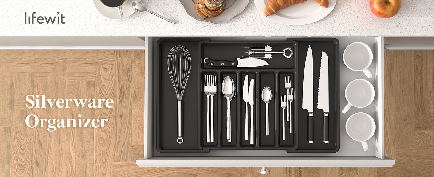 Lifewit Silverware Drawer Organizer, Utensil