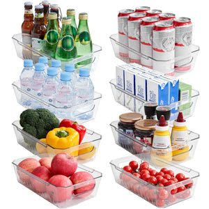 The Oniriq  Stackable Clear Bins with Removable Dividers - Food Snack  Organizer