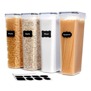 Lifewit Extra Large Food Storage Containers 220oz 4pcs with Lids Airtight for Flour, Sugar, Rice, Size: 6.5L-220 oz, Clear