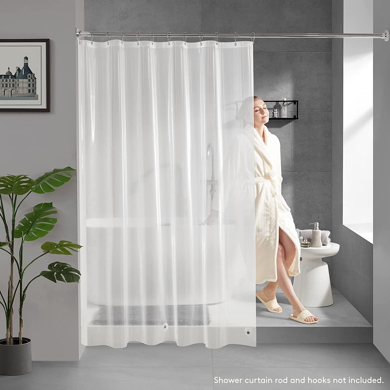 Lifewit Bathroom Clear Shower Curtain Liner 72x72 PEVA 6G Waterproof Shower Stall Curtain Odor Free with 12 Rustproof Metal Grommet Holes 3 Bottom Magnetic Weights Compatible with Standard Showers