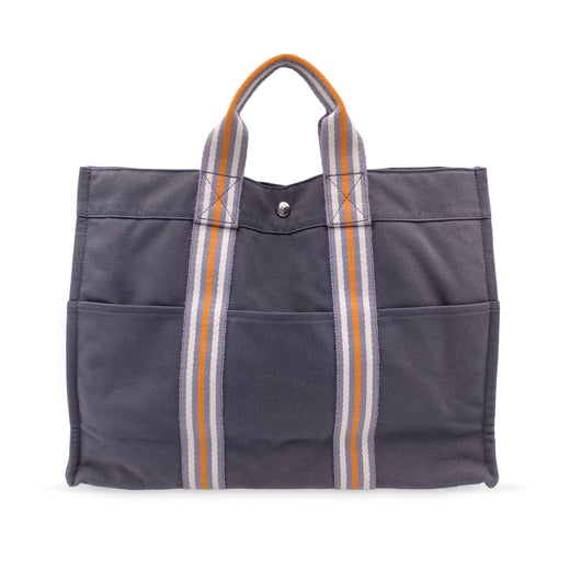 Hermes Gold Multicolor Striped Canvas Garden Party MM Tote Bag