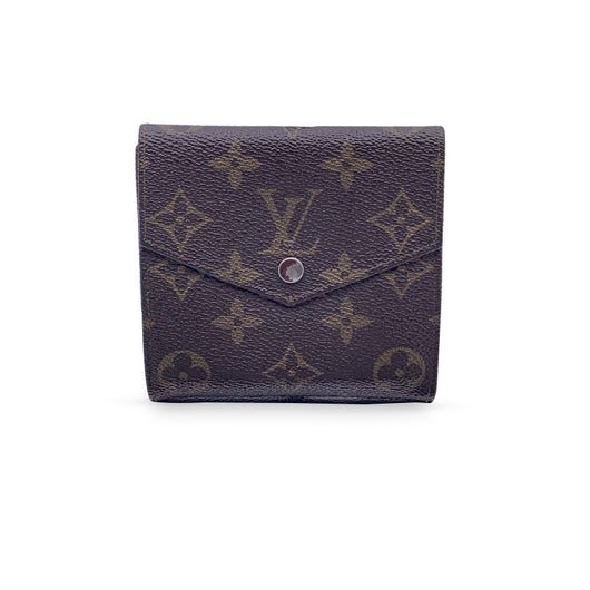 Louis Vuitton Vintage Square Double Flap Monogram Canvas Wallet