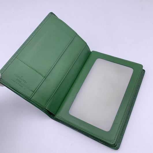 Shop for Louis Vuitton Green Taiga Leather Long Bifold Wallet