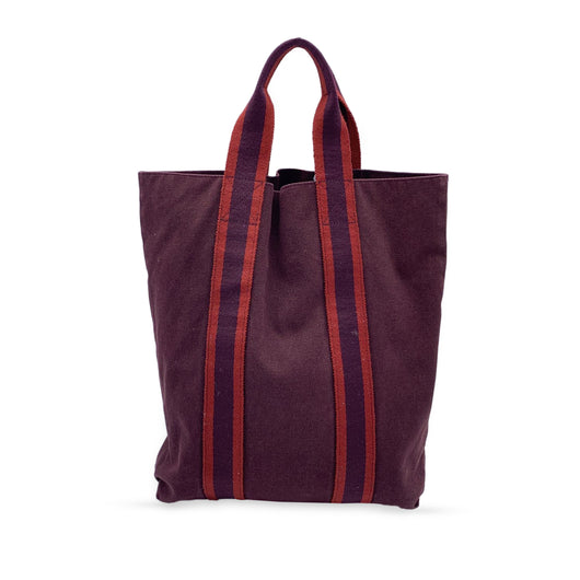 Hermes Hermes Fourre Tout MM Red Cotton Canvas Tote Hand Bag