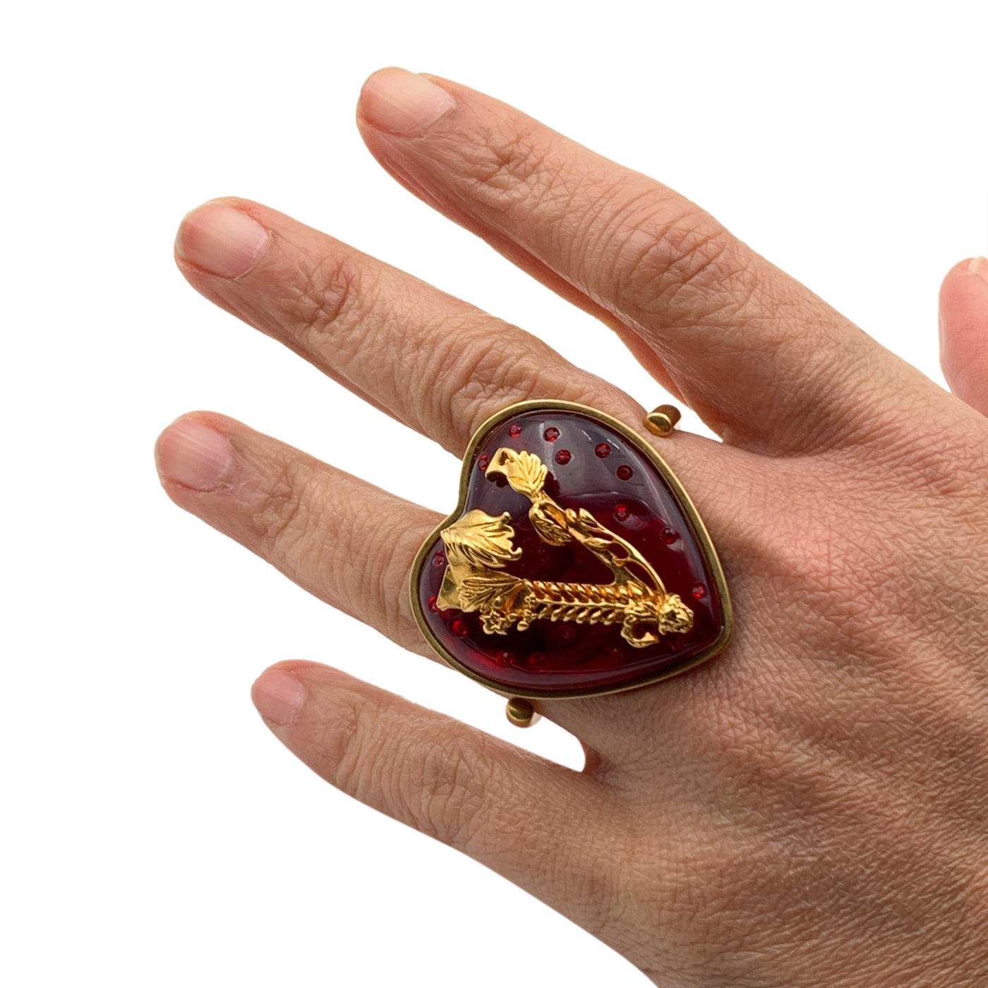 versace heart ring