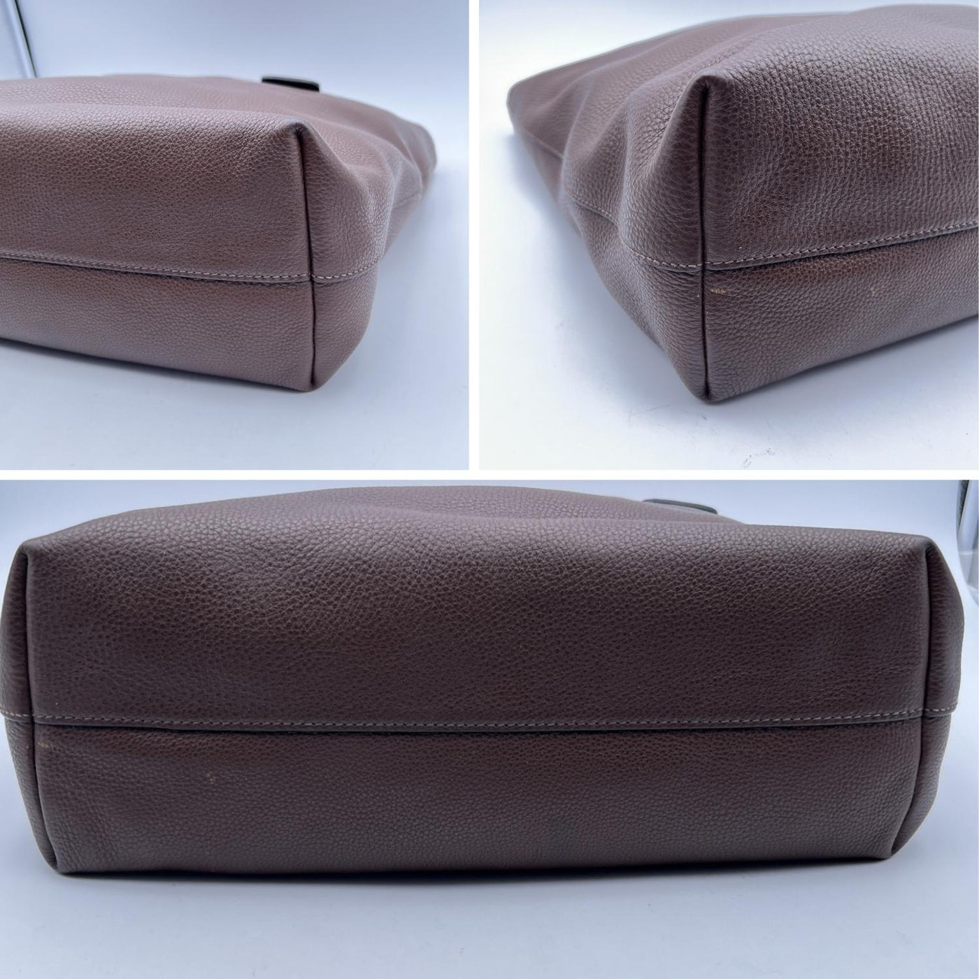 Prada Brown Vitello Daino Leather 2 Way Tote Shoulder Bag