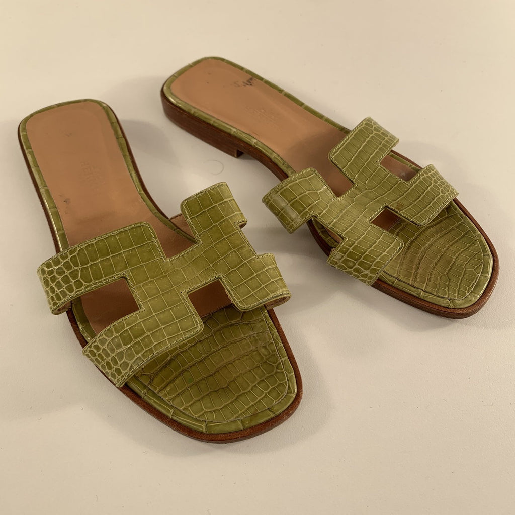 hermes sandal crocodile