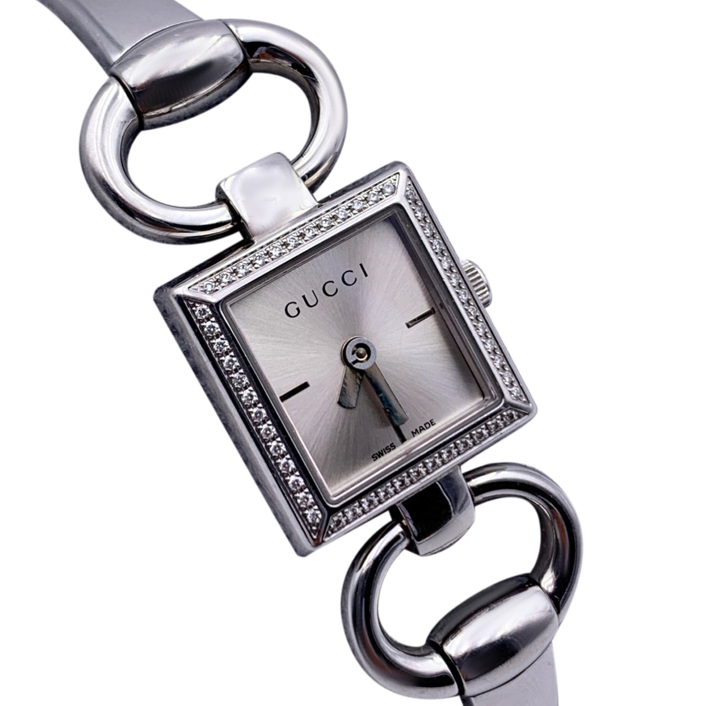 gucci silver square watch