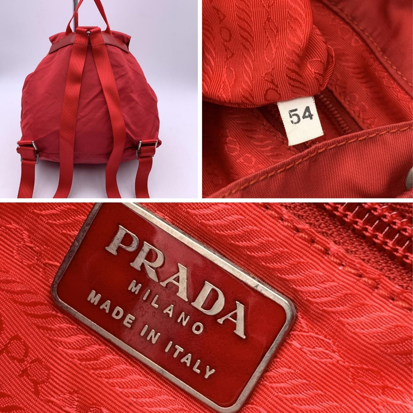 Prada Vintage Red Nylon Canvas Backpack Shoulder Bag – OPA Vintage