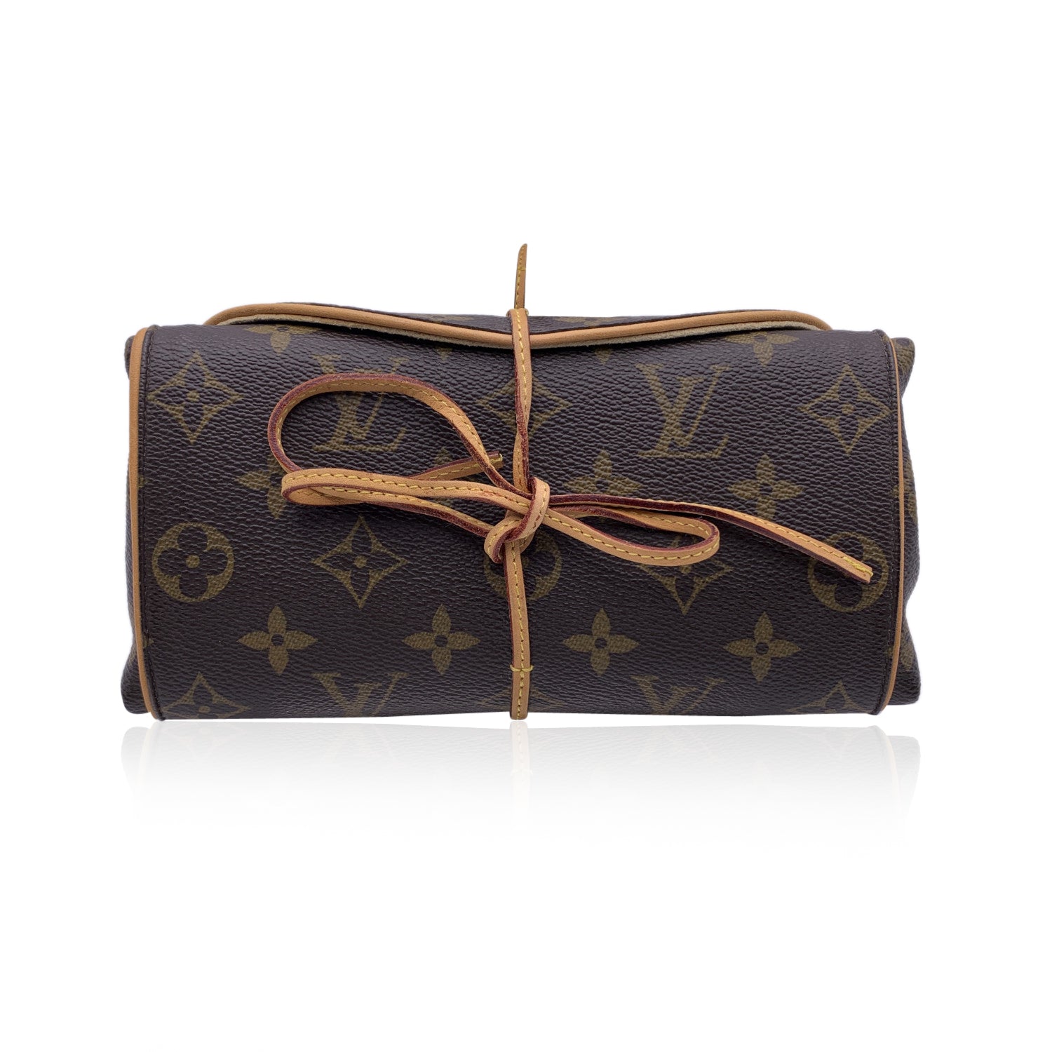 Louis Vuitton Monogram Canvas Folding Jewelry Roll Case Brown