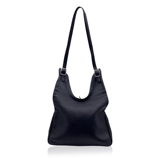 Hermes Black Leather Sac Massai Hobo Shoulder Bag Crossbody