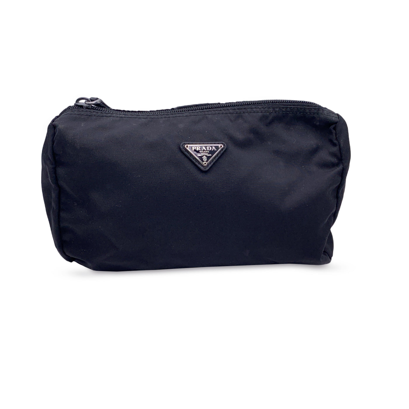 Prada Black Nylon Canvas Zip Pouch Cosmetic Bag – OPA Vintage